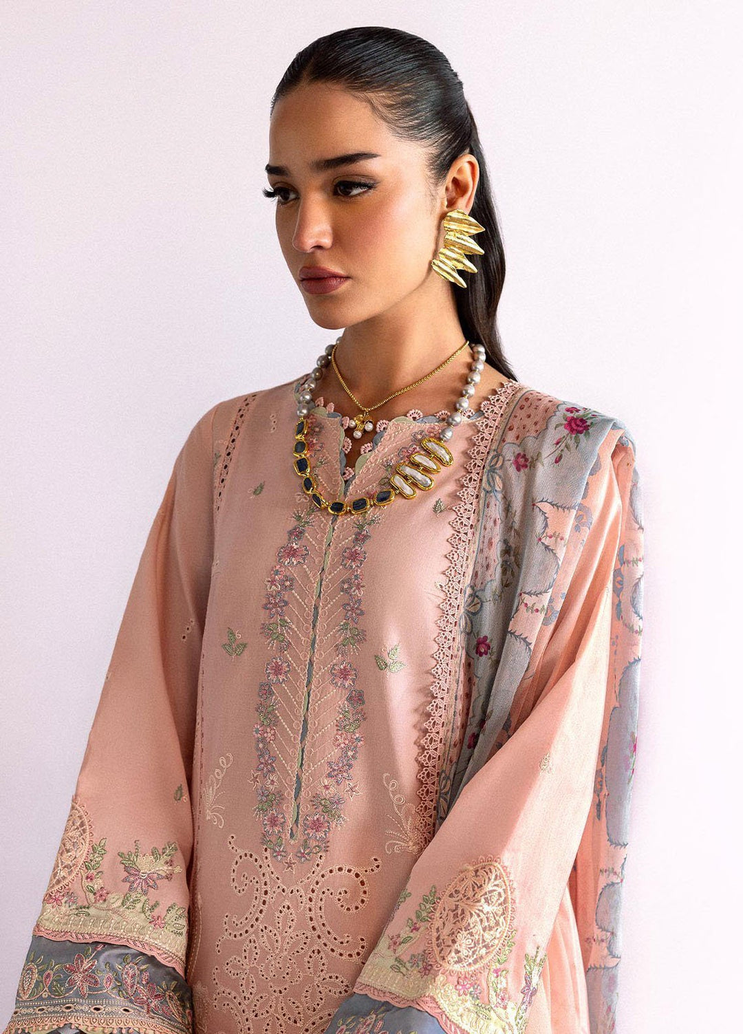 Qlinekari by Qalamkar Embroidered Lawn Suits Unstitched 3 Piece QLM25QK DC-11 Hedi - Summer Collection