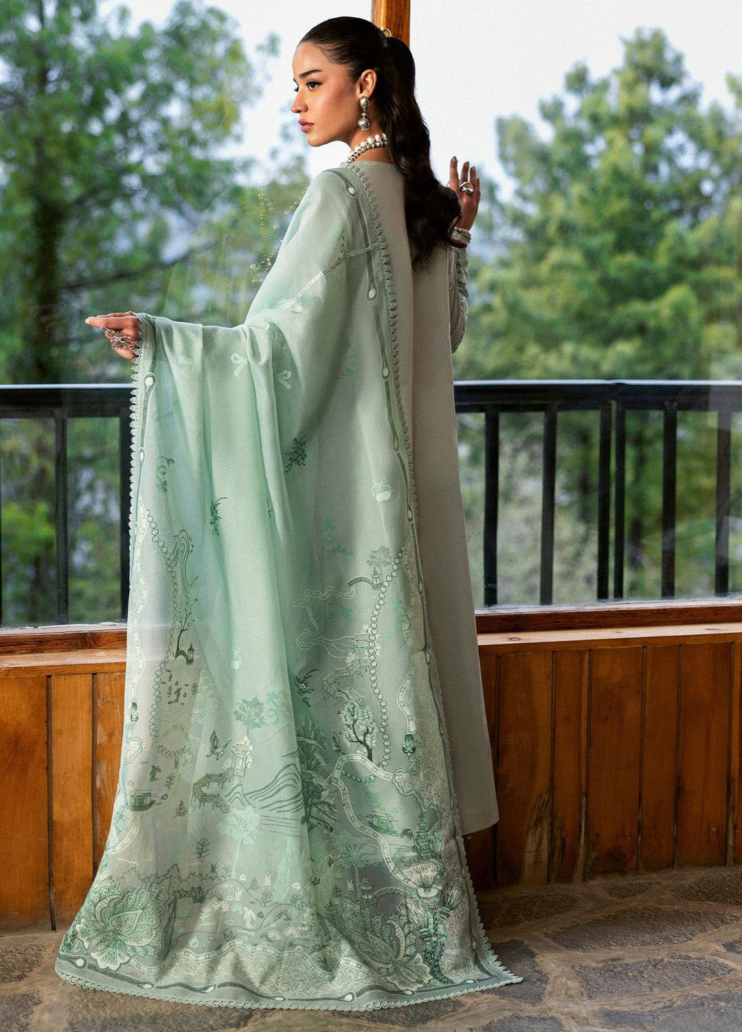 Qlinekari by Qalamkar Embroidered Lawn Suits Unstitched 3 Piece QLM25QK DC-15 Elira - Summer Collection