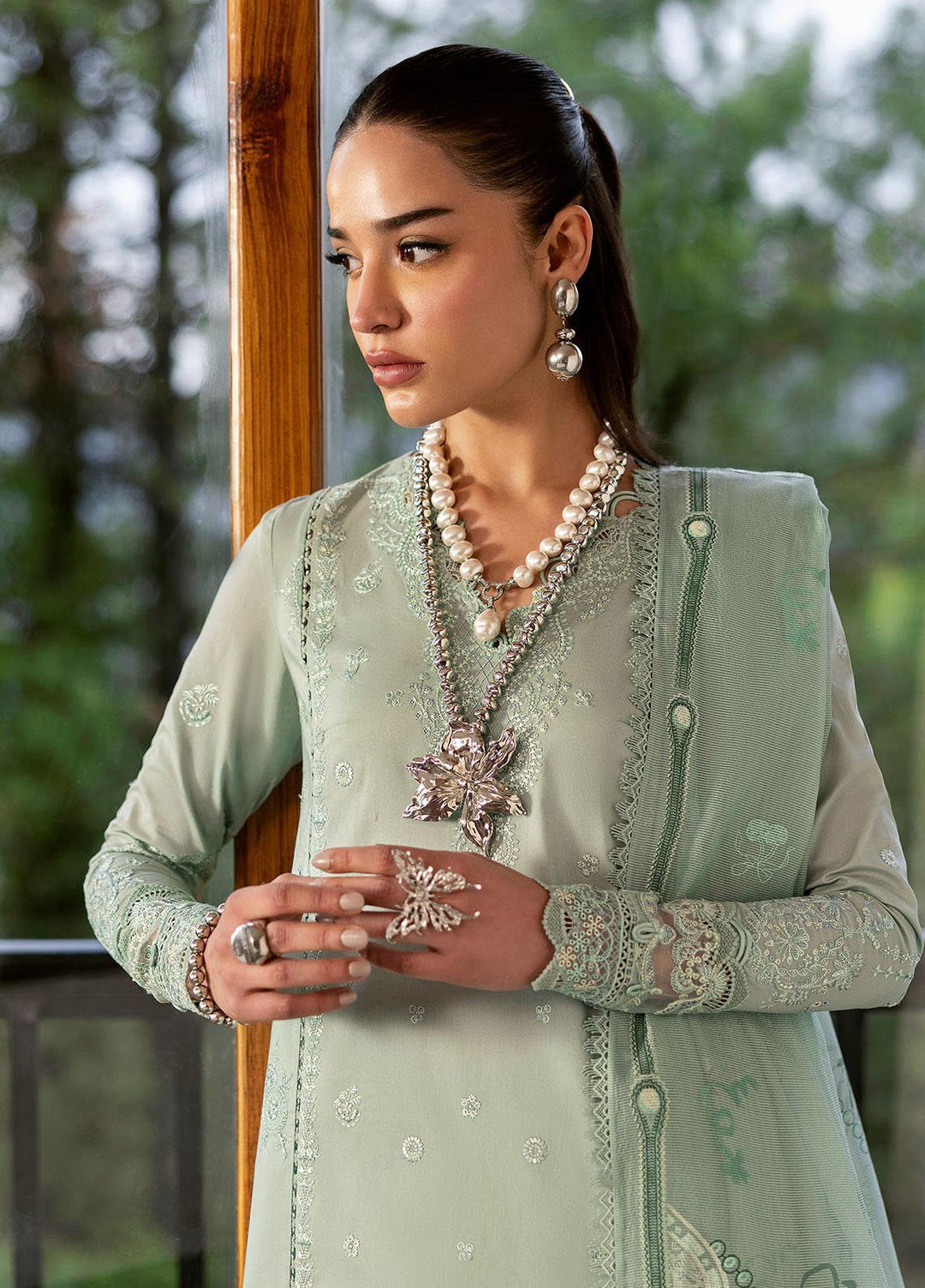 Qlinekari by Qalamkar Embroidered Lawn Suits Unstitched 3 Piece QLM25QK DC-15 Elira - Summer Collection