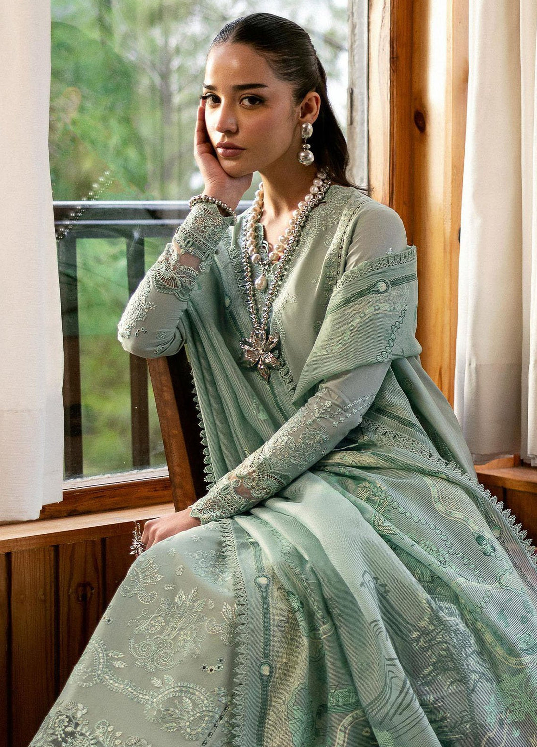 Qlinekari by Qalamkar Embroidered Lawn Suits Unstitched 3 Piece QLM25QK DC-15 Elira - Summer Collection