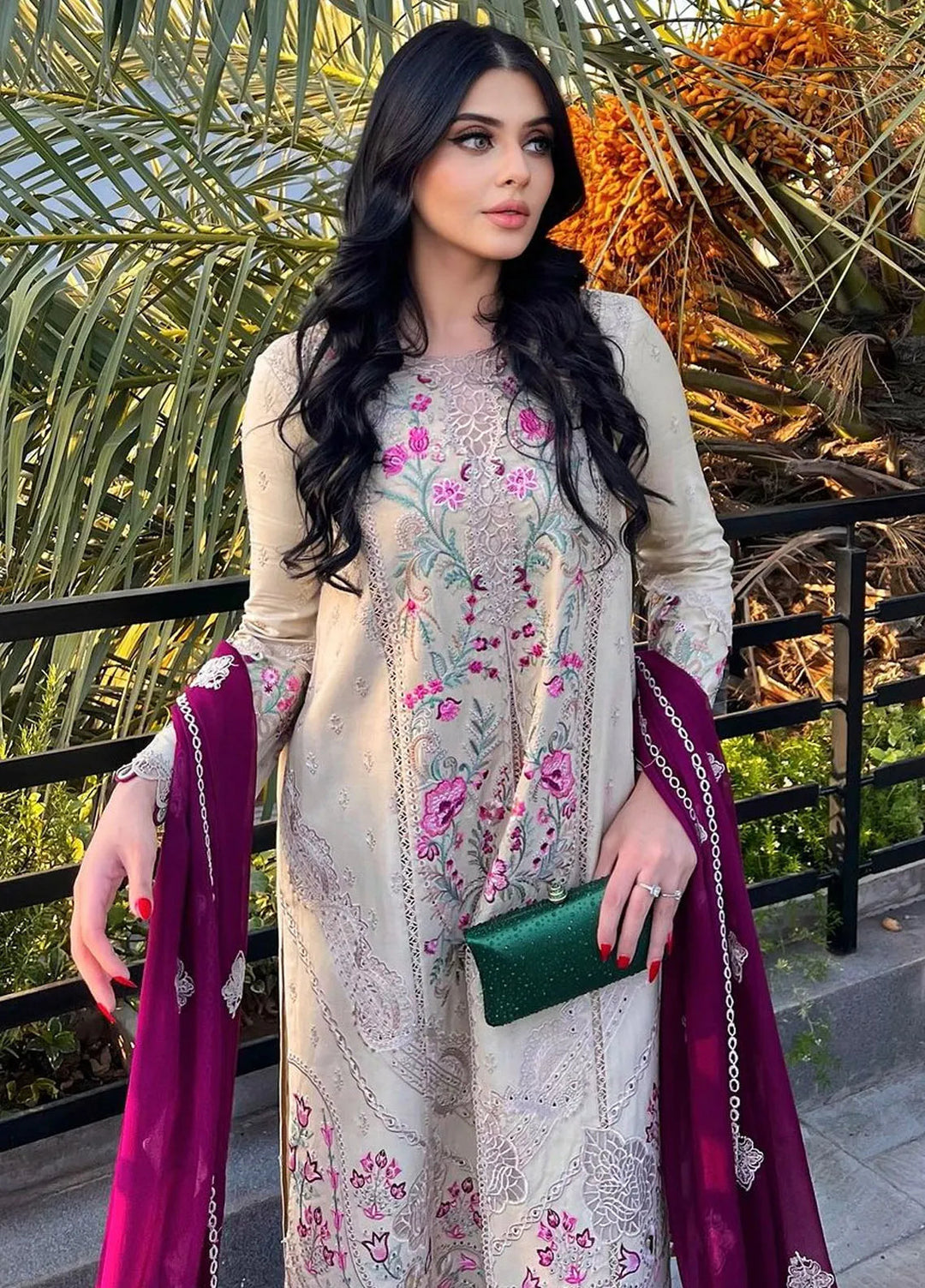 Qlinekari By Qalamkar Embroidered Linen Suit Unstitched 3 Piece QLM24QL LM-01 Faye - Fall Collection