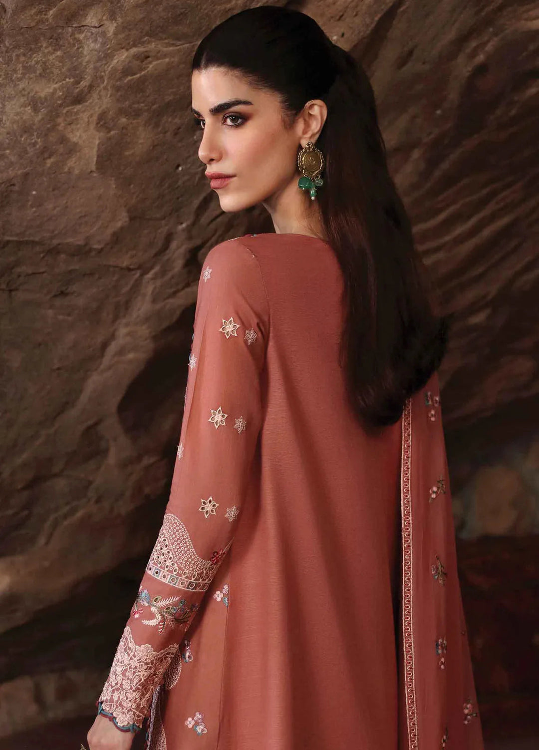 Qlinekari By Qalamkar Embroidered Linen Suit Unstitched 3 Piece QLM24QL LM-03 Luan - Fall Collection
