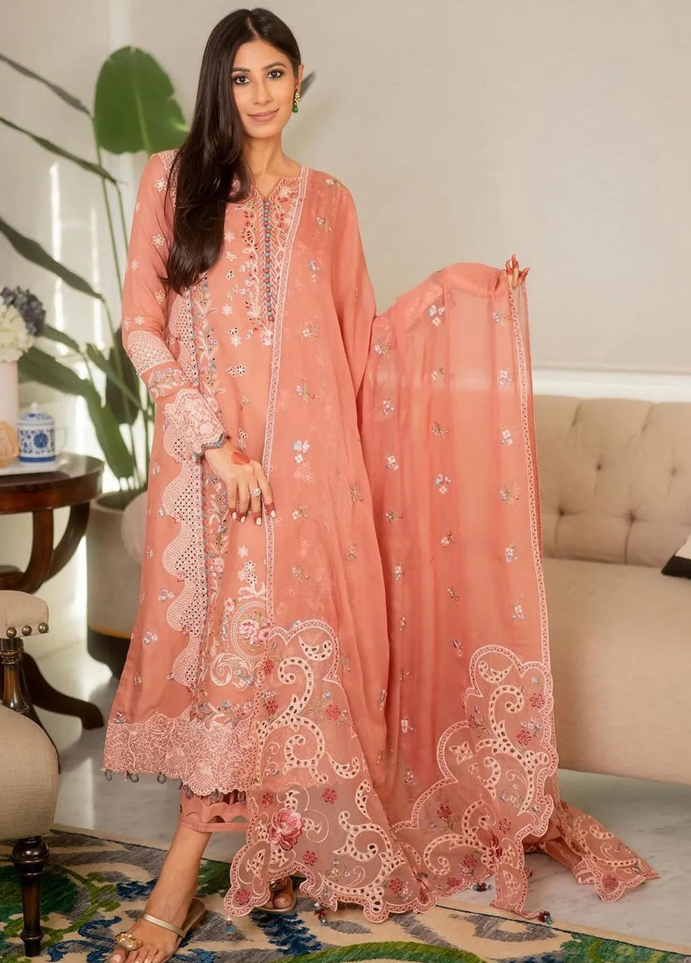 Qlinekari By Qalamkar Embroidered Linen Suit Unstitched 3 Piece QLM24QL LM-03 Luan - Fall Collection