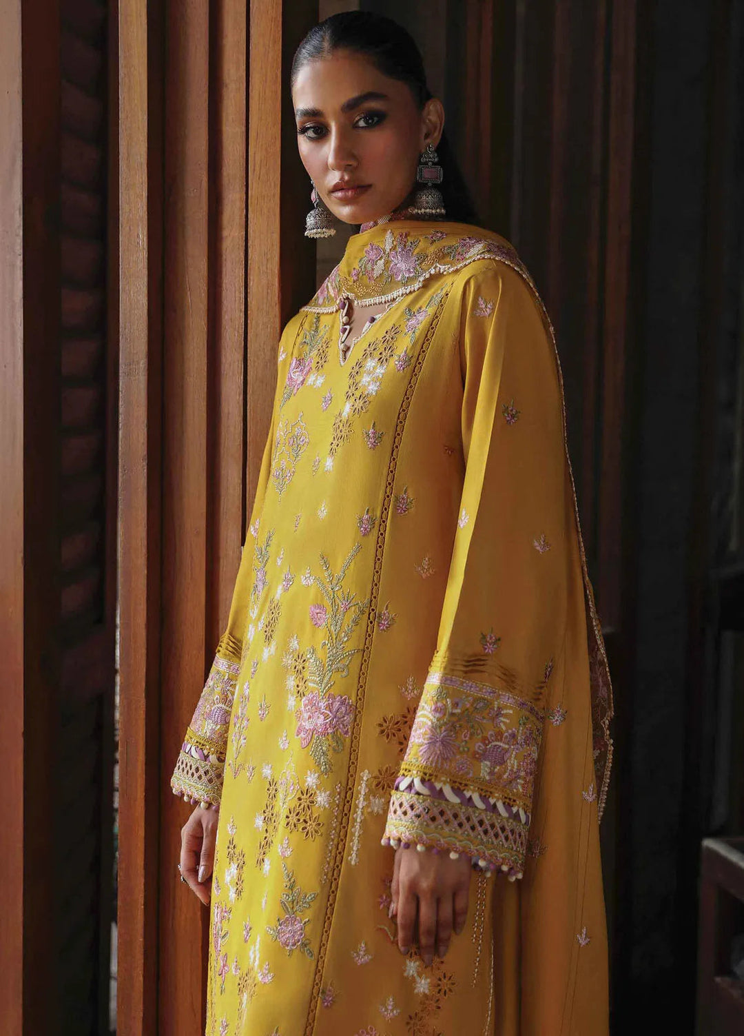 Qlinekari By Qalamkar Embroidered Linen Suit Unstitched 3 Piece QLM24QL LM-04 Sinsead - Fall Collection