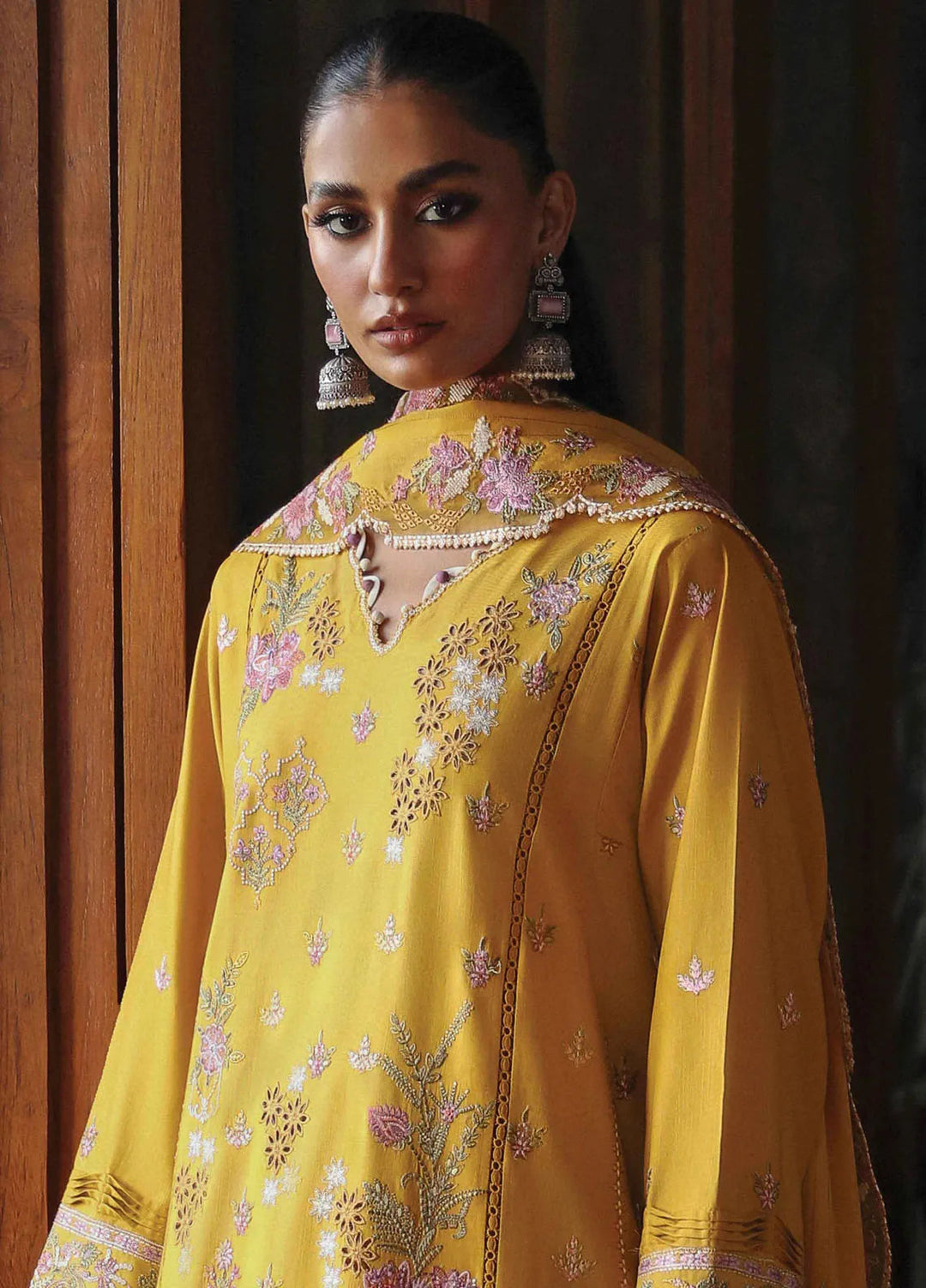 Qlinekari By Qalamkar Embroidered Linen Suit Unstitched 3 Piece QLM24QL LM-04 Sinsead - Fall Collection