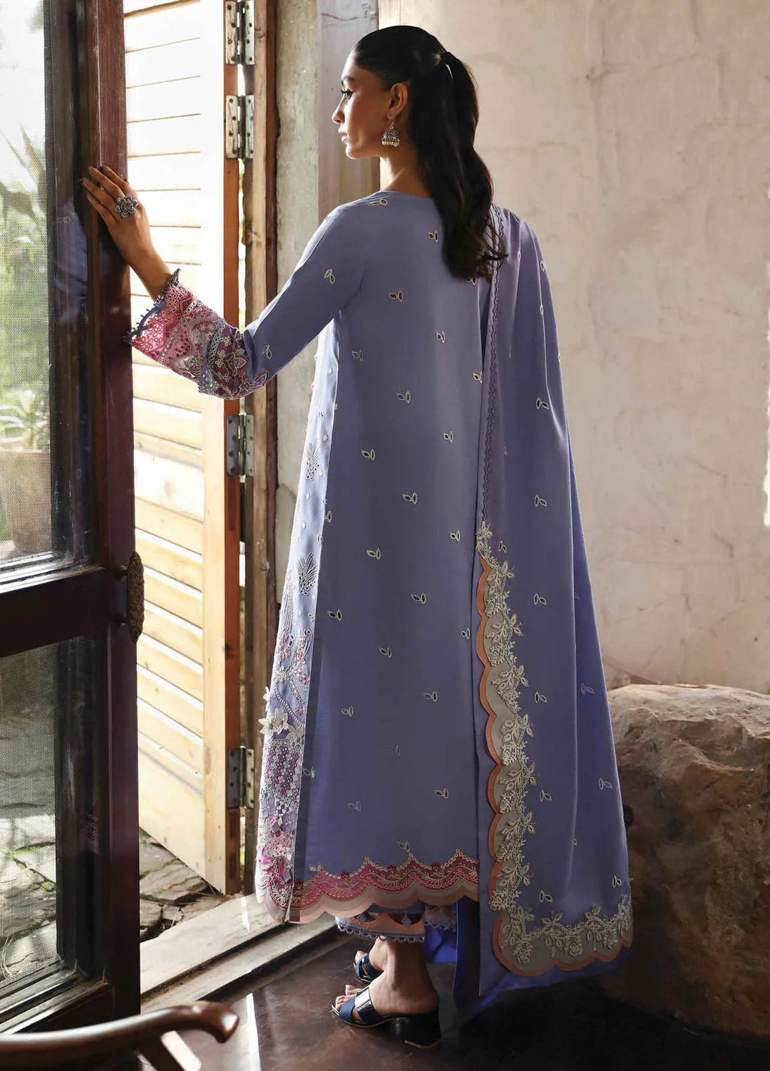 Qlinekari By Qalamkar Embroidered Linen Suit Unstitched 3 Piece QLM24QL LM-09 Lorna - Fall Collection