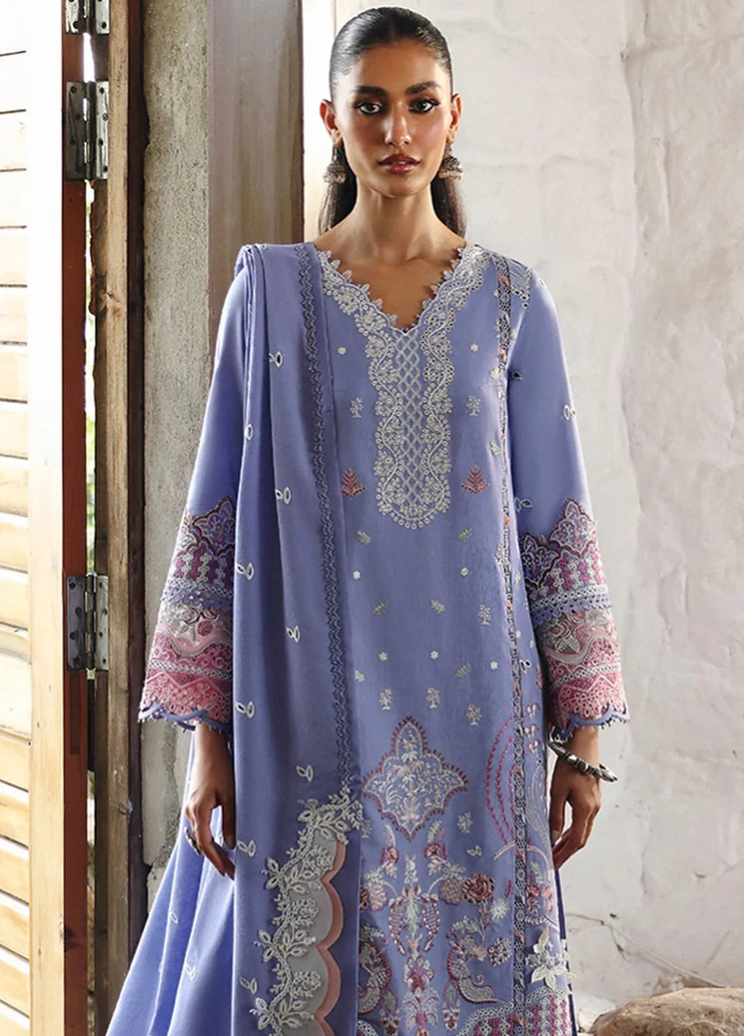 Qlinekari By Qalamkar Embroidered Linen Suit Unstitched 3 Piece QLM24QL LM-09 Lorna - Fall Collection