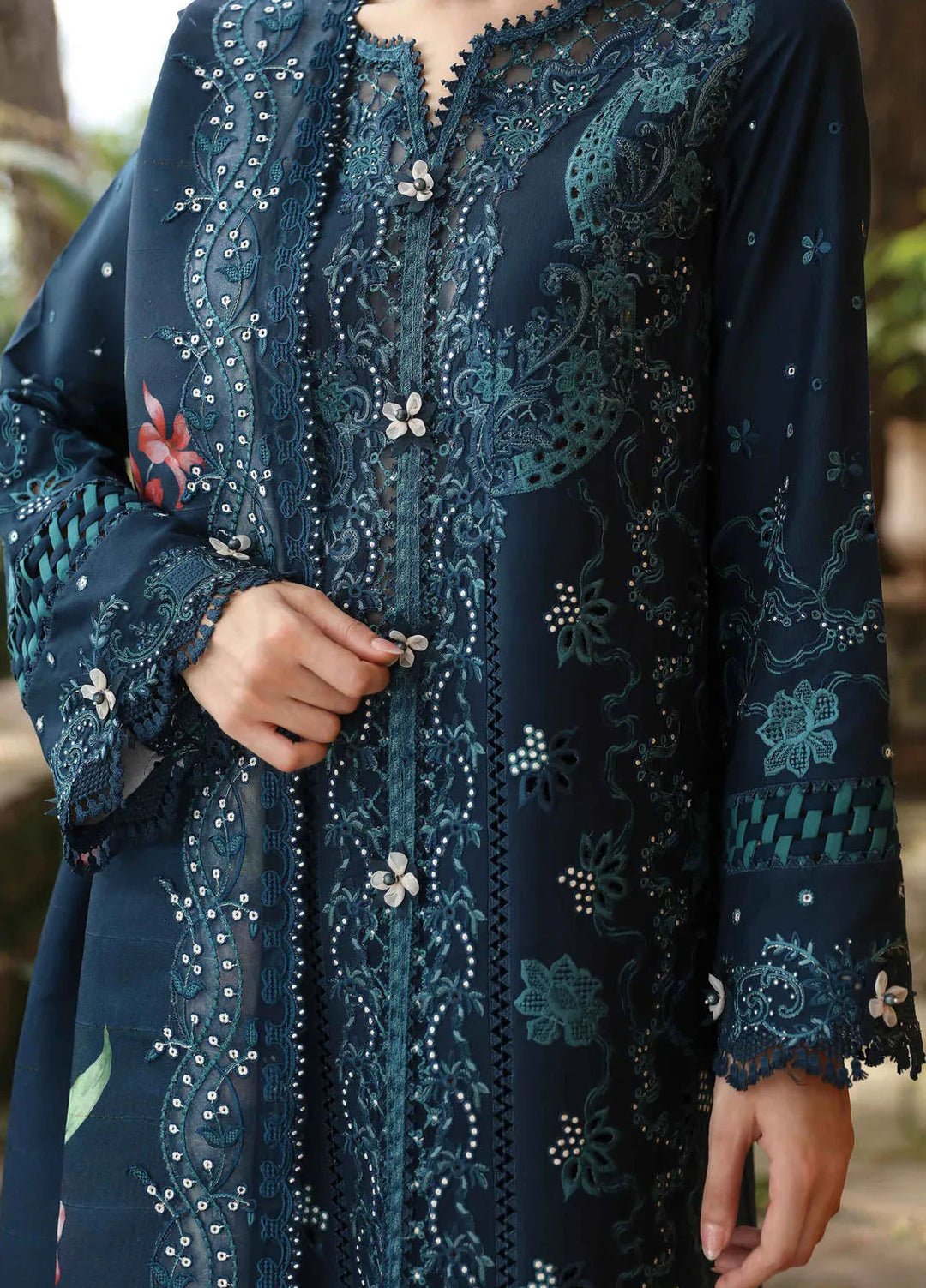 Qlinekari By Qalamkar Embroidered Linen Suit Unstitched 3 Piece QLM24QL LM-10 Tula - Fall Collection