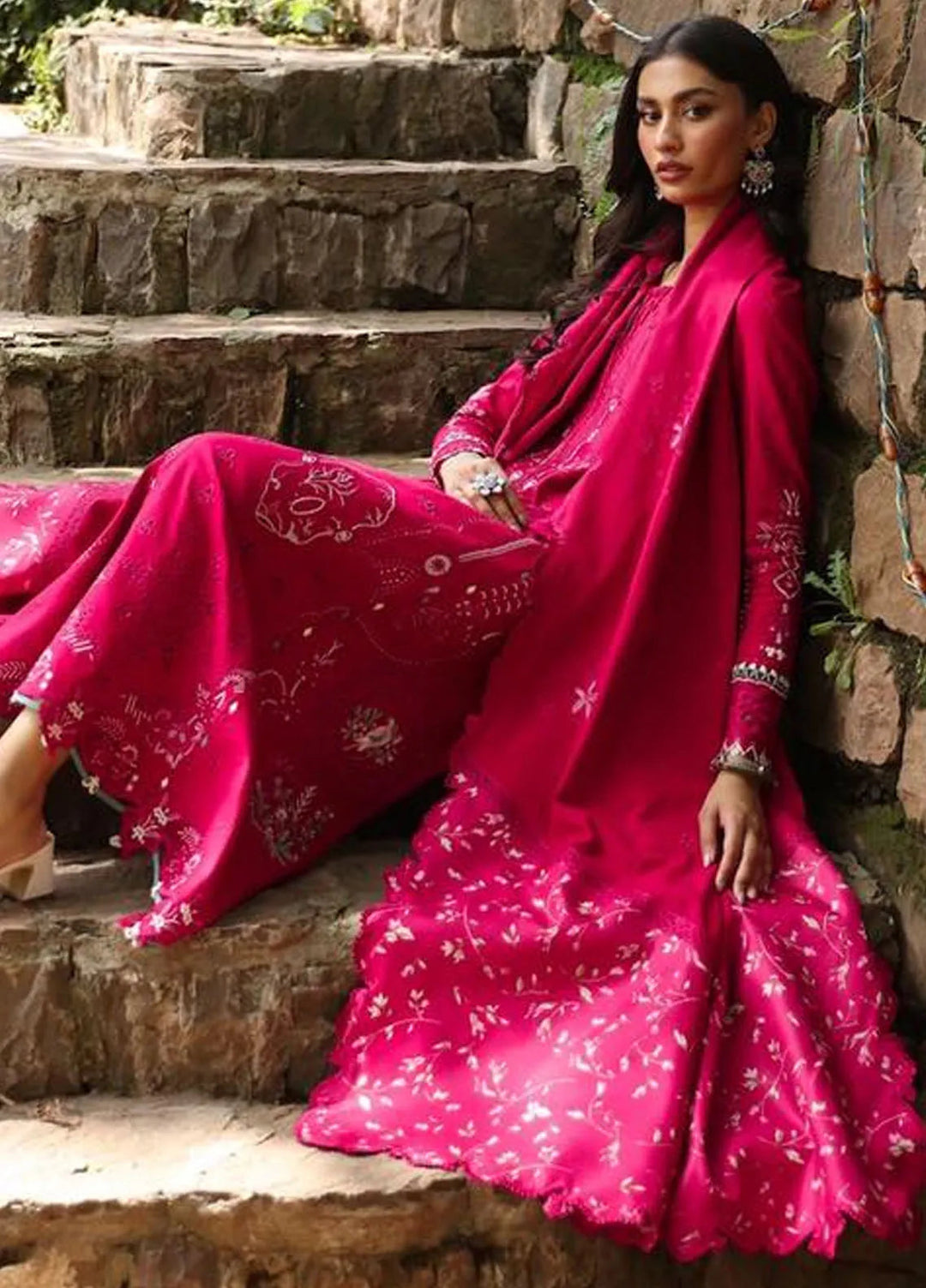 Qlinekari By Qalamkar Embroidered Linen Suit Unstitched 3 Piece QLM24QL LM-13 Tara - Fall Collection