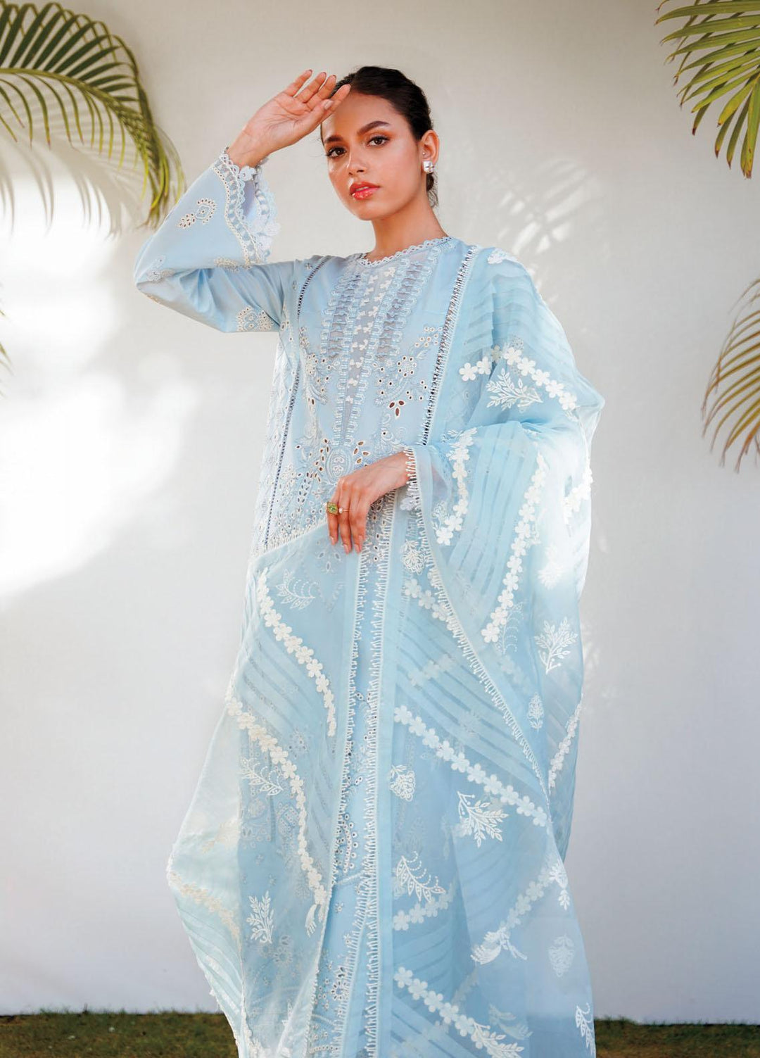 Qlinekari By Qalamkar Embroidered Chikankari Suits Unstitched 3 Piece QLM23QL RT-05 Kaya - Summer Collection