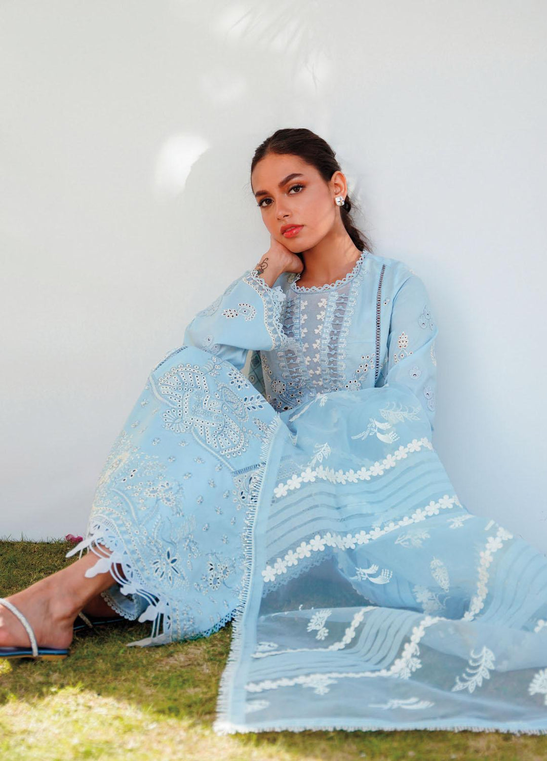 Qlinekari By Qalamkar Embroidered Chikankari Suits Unstitched 3 Piece QLM23QL RT-05 Kaya - Summer Collection