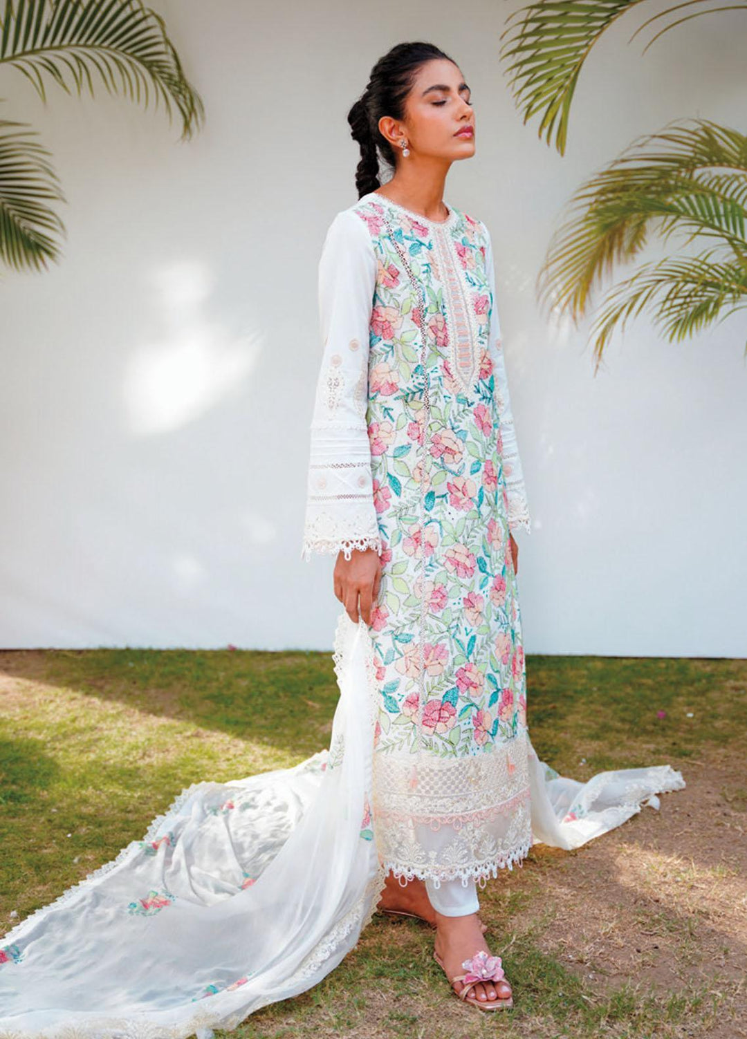 Qlinekari By Qalamkar Embroidered Chikankari Suits Unstitched 3 Piece QLM23QL RT-06 Amari - Summer Collection