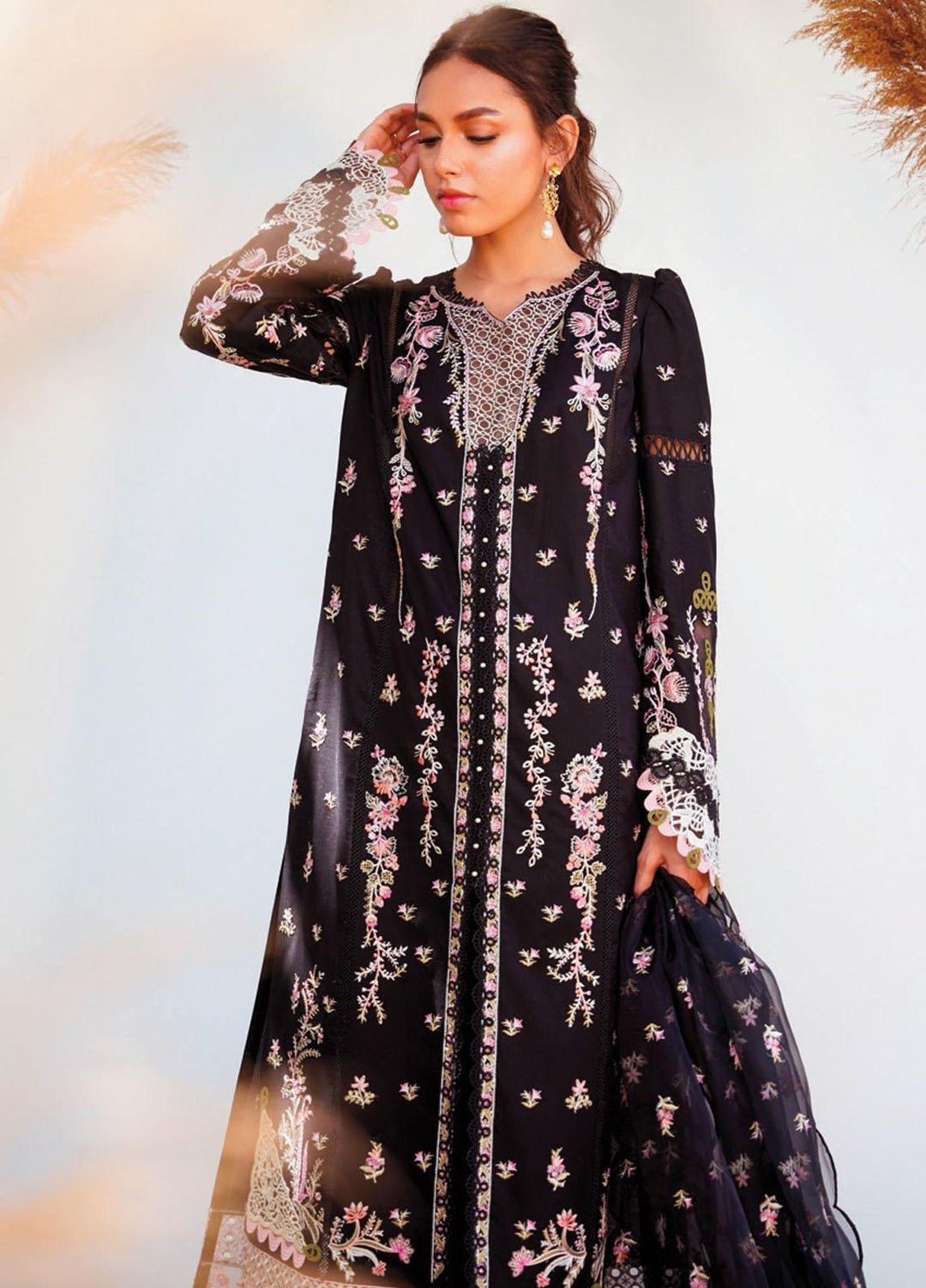 Qlinekari By Qalamkar Embroidered Chikankari Suits Unstitched 3 Piece QLM23QL RT-09 Sylvi - Summer Collection
