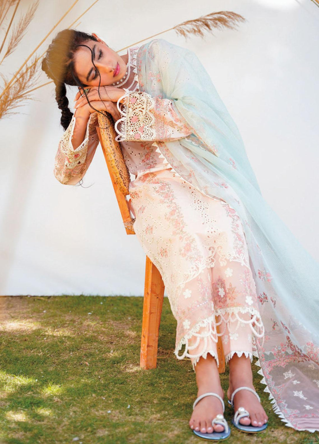 Qlinekari By Qalamkar Embroidered Chikankari Suits Unstitched 3 Piece QLM23QL RT-11 Lyra - Summer Collection