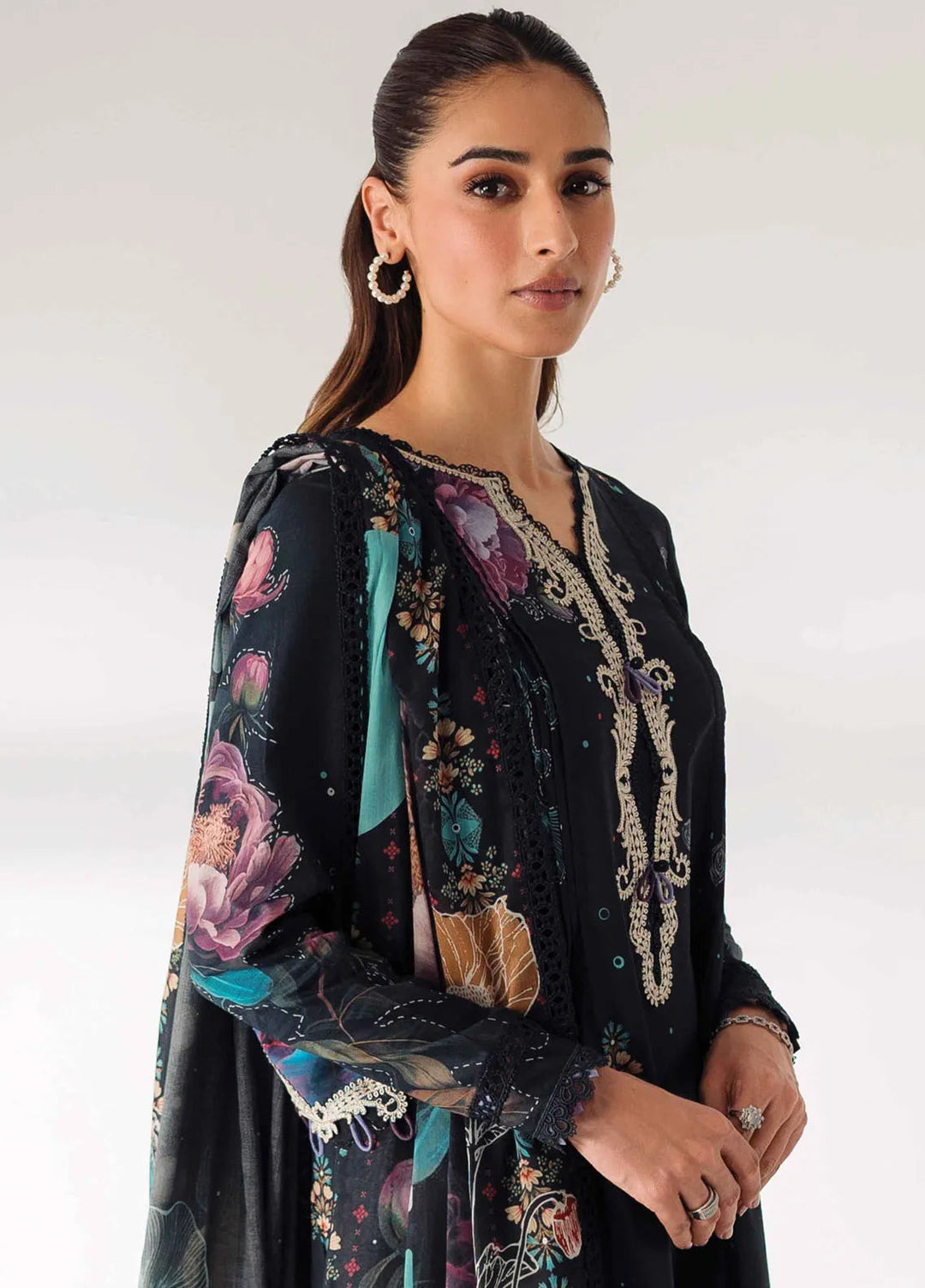 Qprintrs By Qalamkar Embroidered Lawn Suit Unstitched 3 Piece QLM24QP AR-01 Aniqa - Summer Collection