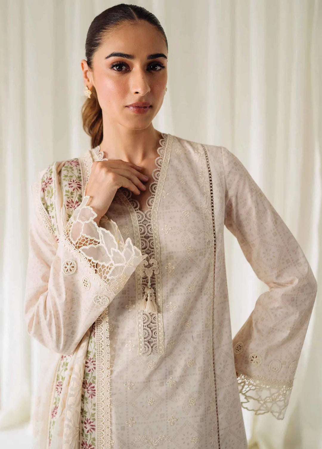 Qprintrs By Qalamkar Embroidered Lawn Suit Unstitched 3 Piece QLM24QP AR-02 Elea - Summer Collection