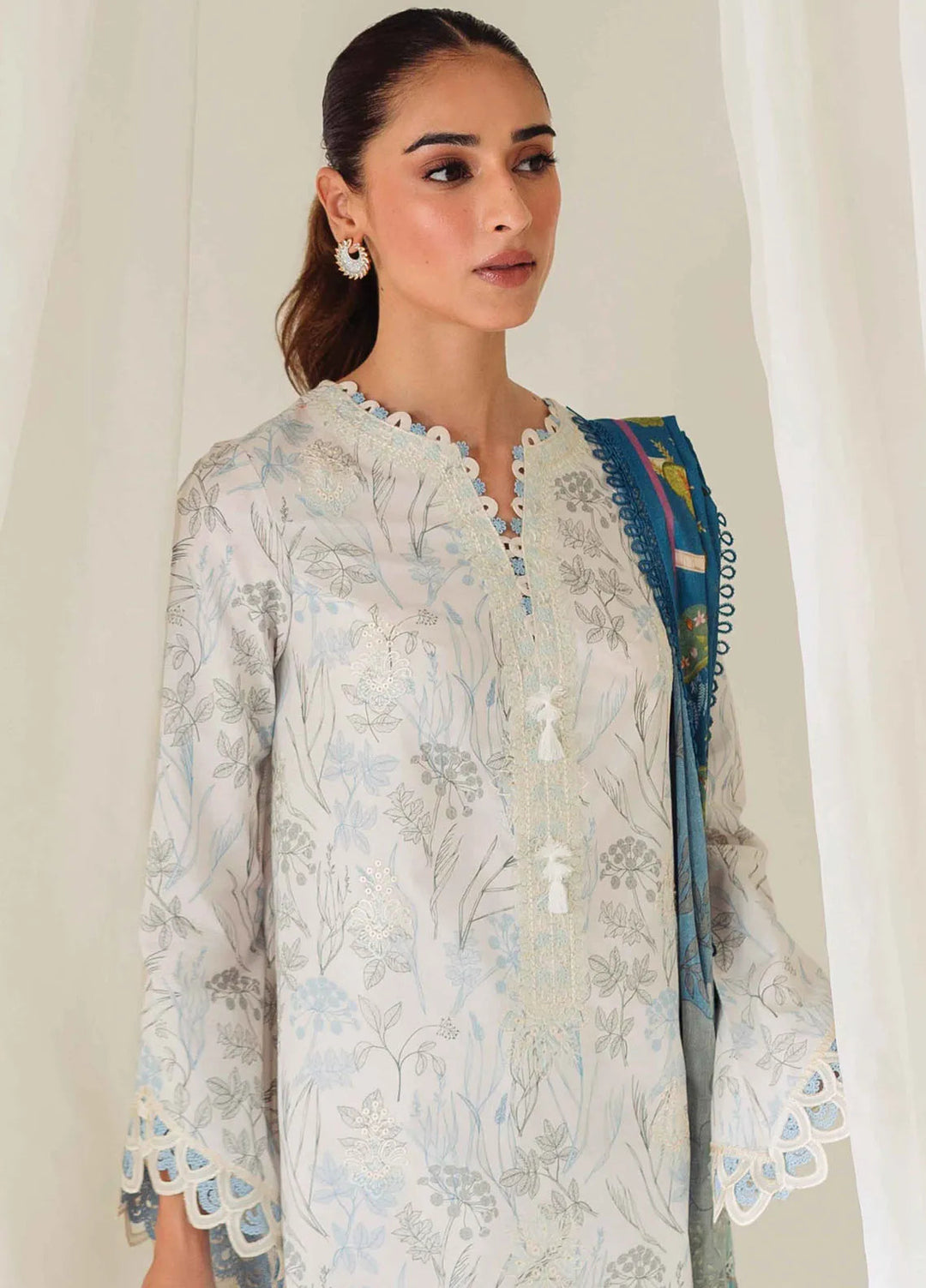 Qprintrs By Qalamkar Embroidered Lawn Suit Unstitched 3 Piece QLM24QP AR-05 Florine - Summer Collection