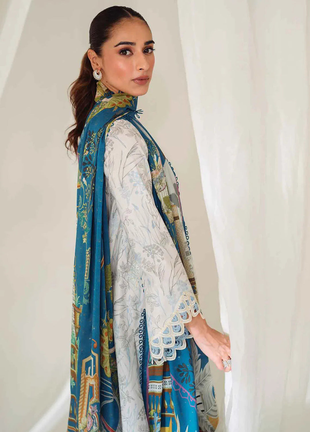 Qprintrs By Qalamkar Embroidered Lawn Suit Unstitched 3 Piece QLM24QP AR-05 Florine - Summer Collection