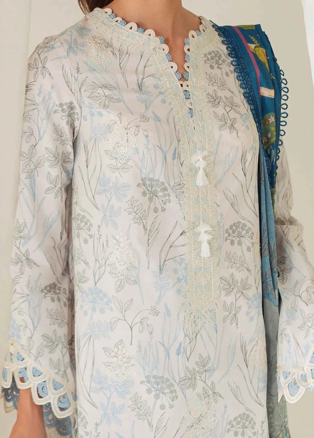 Qprintrs By Qalamkar Embroidered Lawn Suit Unstitched 3 Piece QLM24QP AR-05 Florine - Summer Collection