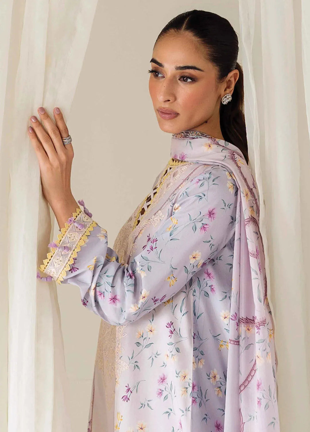 Qprintrs By Qalamkar Embroidered Lawn Suit Unstitched 3 Piece QLM24QP AR-06 Orane - Summer Collection