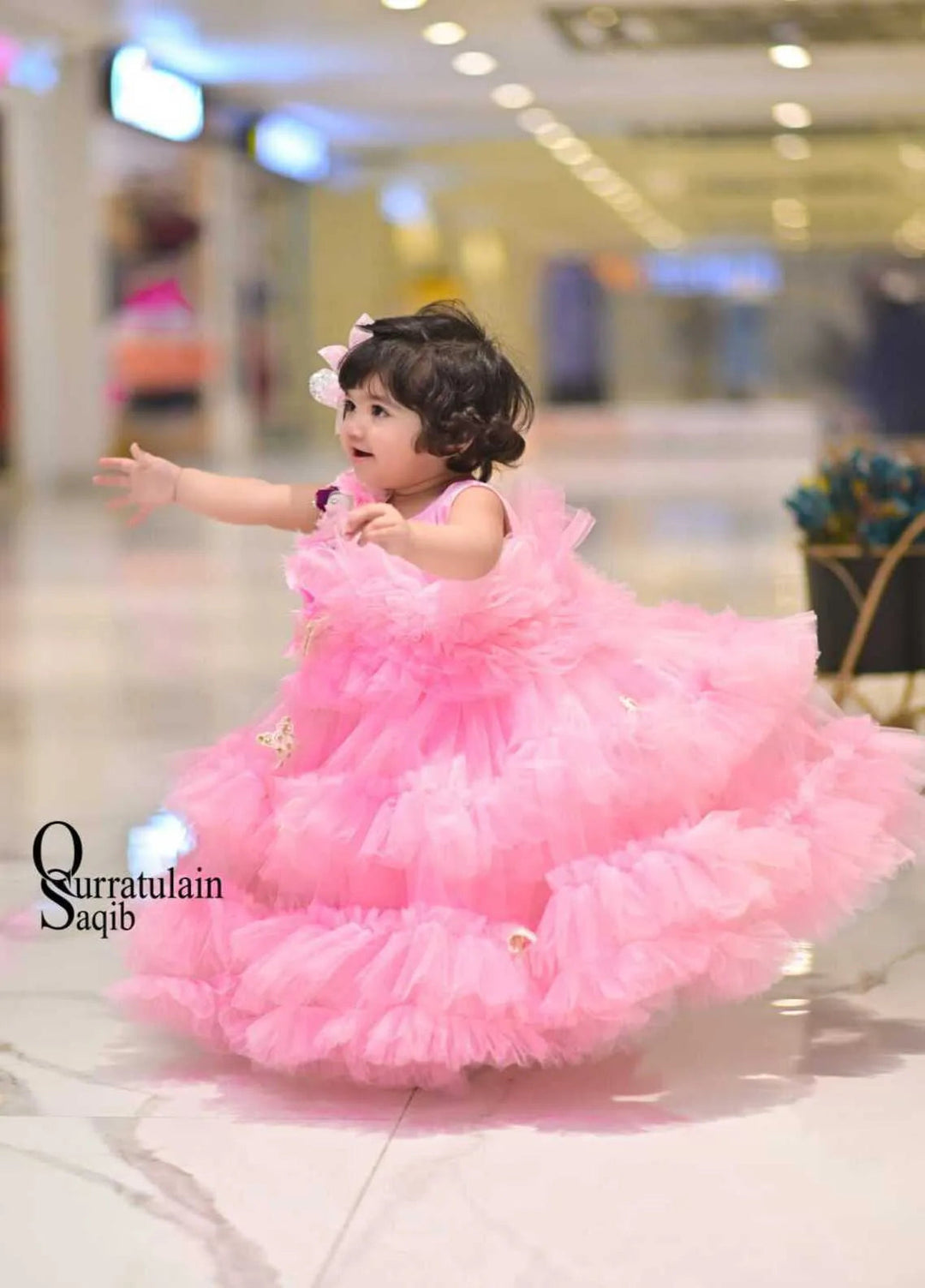 Qurratulain Saqib Pret Embroidered Shirt Barbie Frock