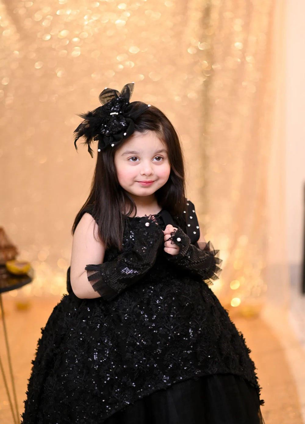 Qurratulain Saqib Pret Embroidered Shirt Black Forest