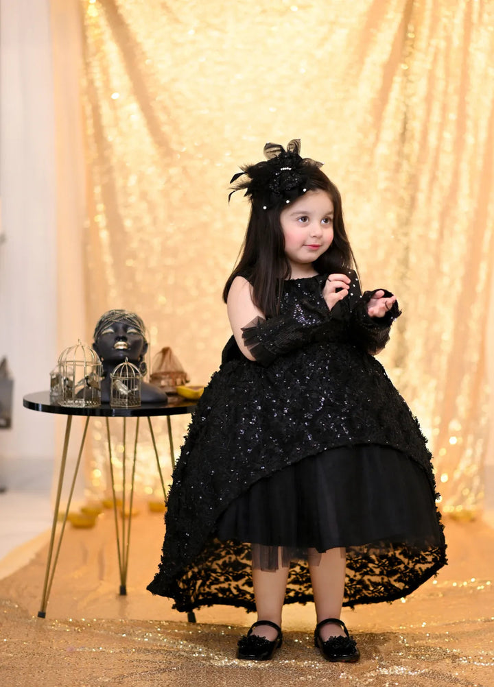 Qurratulain Saqib Pret Embroidered Shirt Black Forest