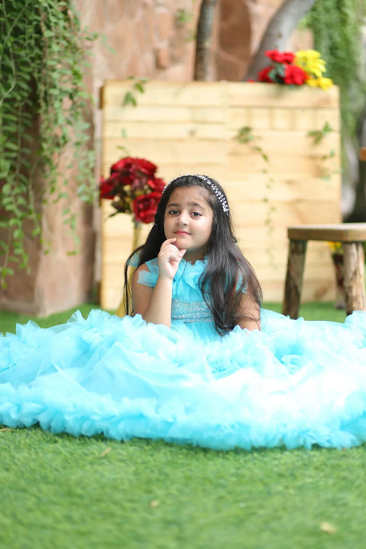 Qurratulain Saqib Pret Embroidered Shirt Ice Burg