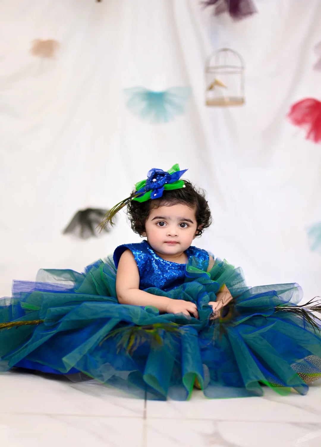 Qurratulain Saqib Pret Embroidered Shirt Peacock