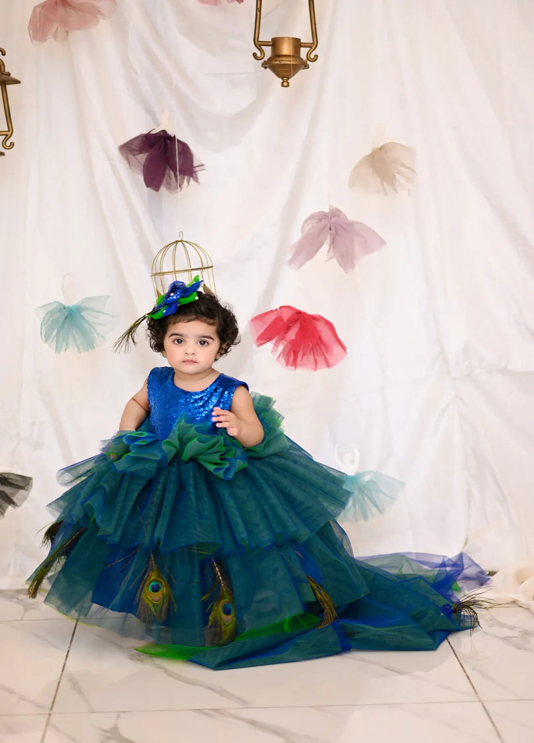 Qurratulain Saqib Pret Embroidered Shirt Peacock