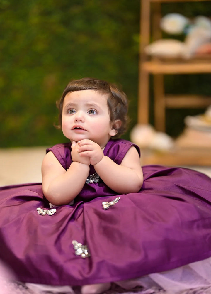 Qurratulain Saqib Pret Embroidered Shirt Plum Lilac