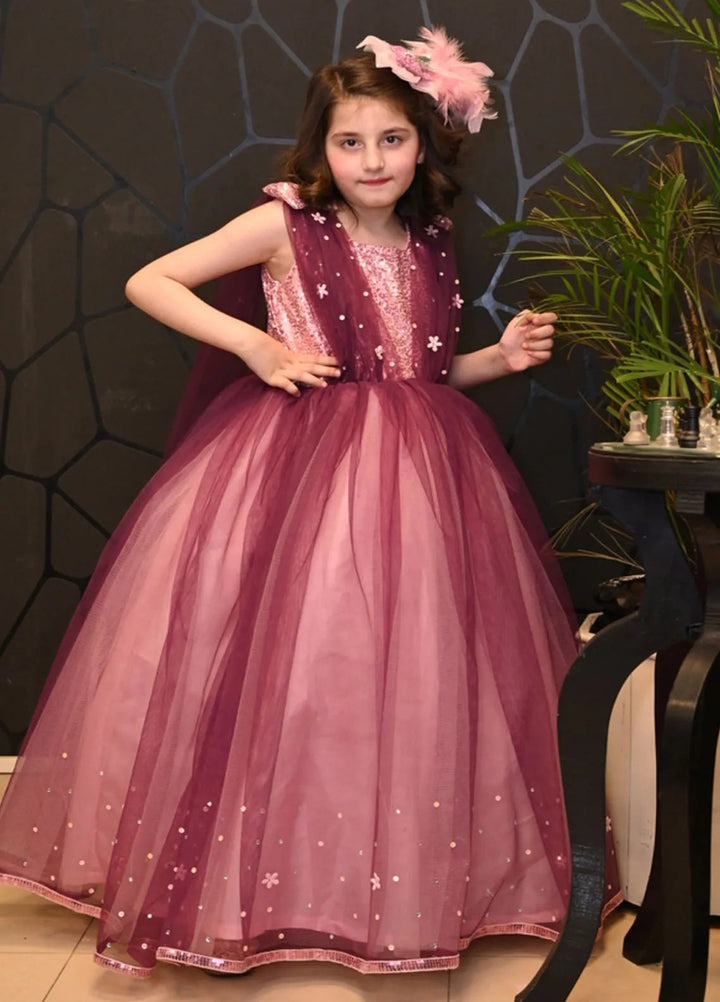 Qurratulain Saqib Pret Embroidered Shirt Plum Queen