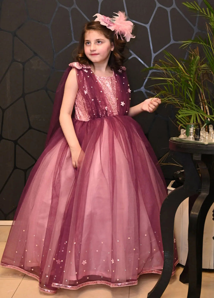 Qurratulain Saqib Pret Embroidered Shirt Plum Queen