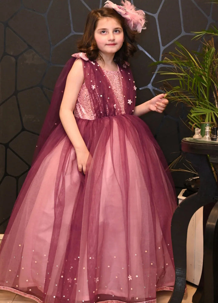 Qurratulain Saqib Pret Embroidered Shirt Plum Queen