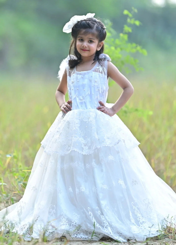 Qurratulain Saqib Pret Embroidered Shirt White Deluxe
