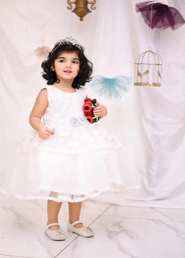 Qurratulain Saqib Pret Embroidered Shirt White Pozzy