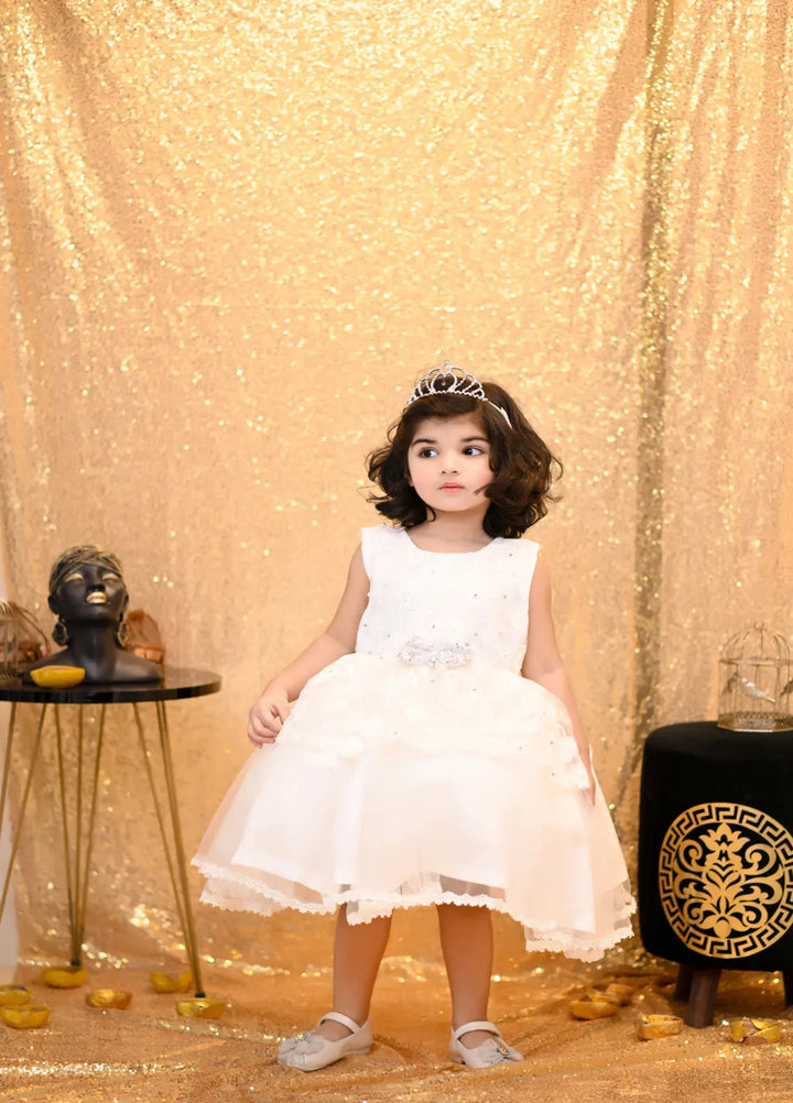 Qurratulain Saqib Pret Embroidered Shirt White Pozzy