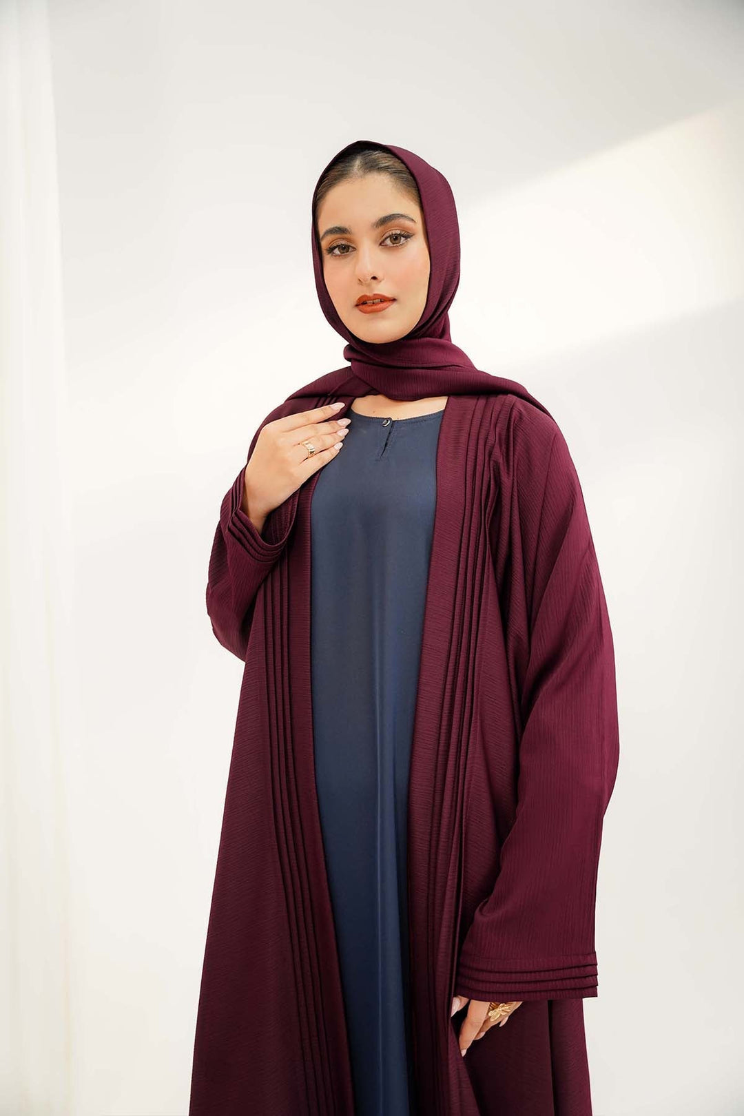 Divinely Crafted Abaya Casual Crepe 1 Piece Rumman Abaya | Solid