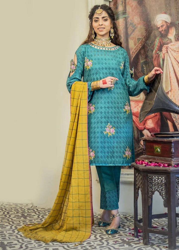 Nuriyaa Luxury Pret Embroidered Chikankari 3 Piece NR21RY Feroz-e-Gul