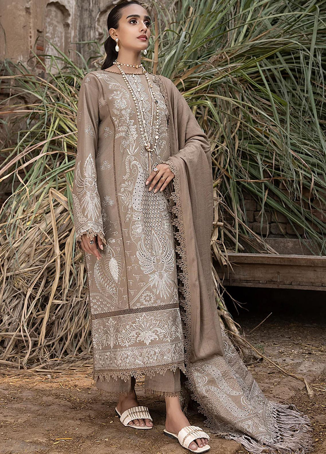 Raahi By Izel Embroidered Fiber Suits Unstitched 3 Piece IZL23RH Dastak - Winter Collection