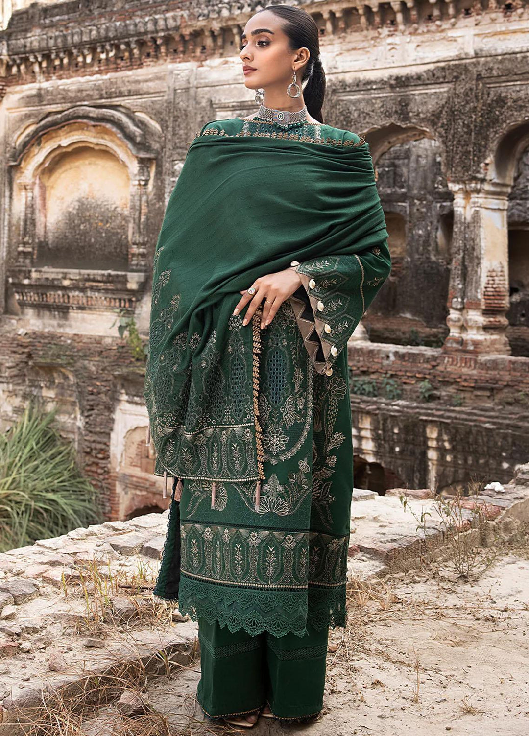 Raahi By Izel Embroidered Fiber Suits Unstitched 3 Piece IZL23RH Soraya - Winter Collection