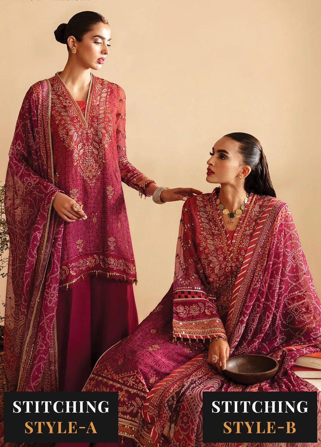 Raahi By Xenia Embroidered Chiffon Suit Unstitched 3 Piece ZE24R D-01 Arisa - Formal Collection