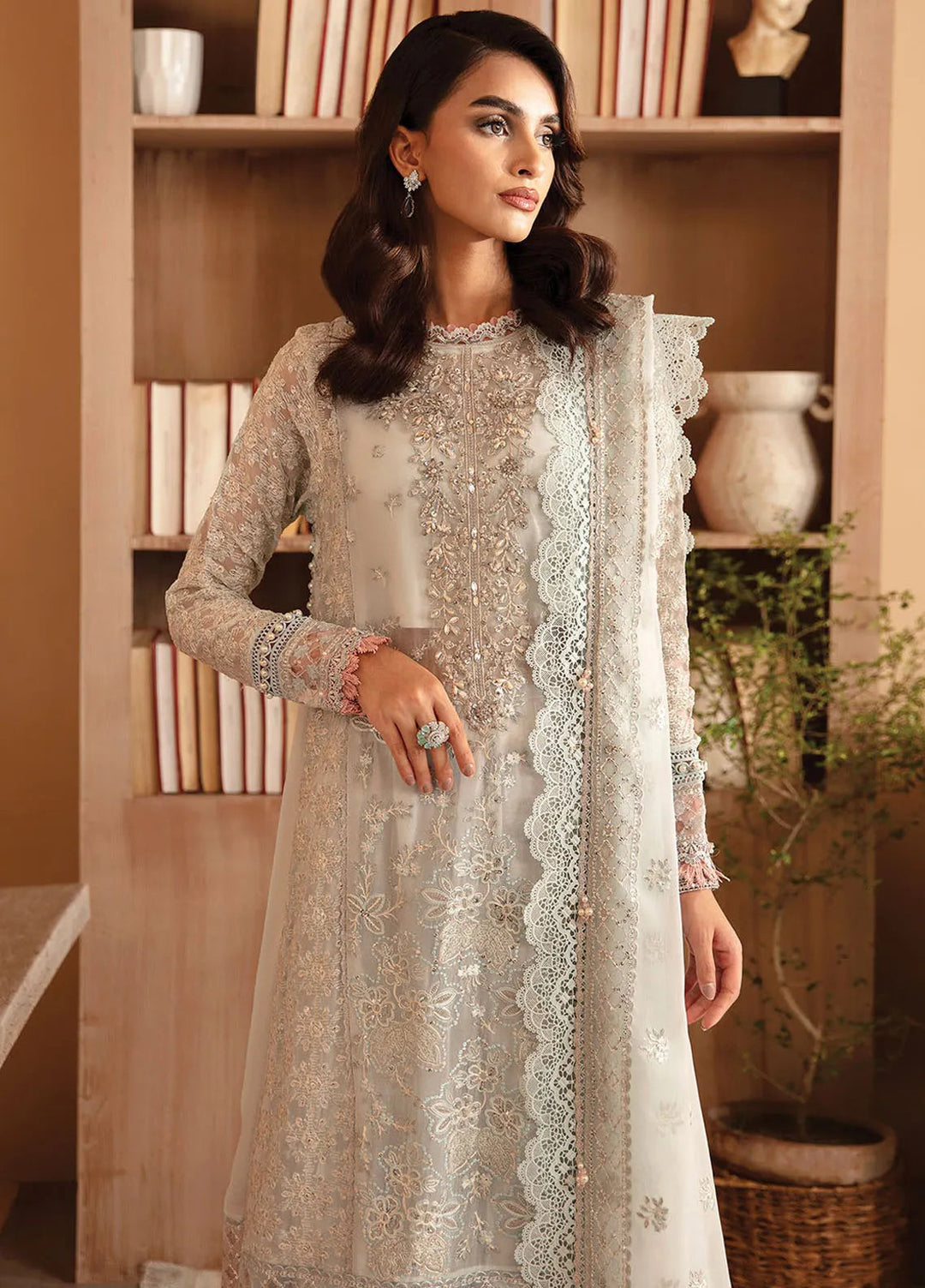Raahi By Xenia Embroidered Chiffon Suit Unstitched 3 Piece ZE24R D-02 Sylvan - Formal Collection