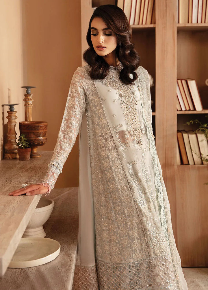 Raahi By Xenia Embroidered Chiffon Suit Unstitched 3 Piece ZE24R D-02 Sylvan - Formal Collection
