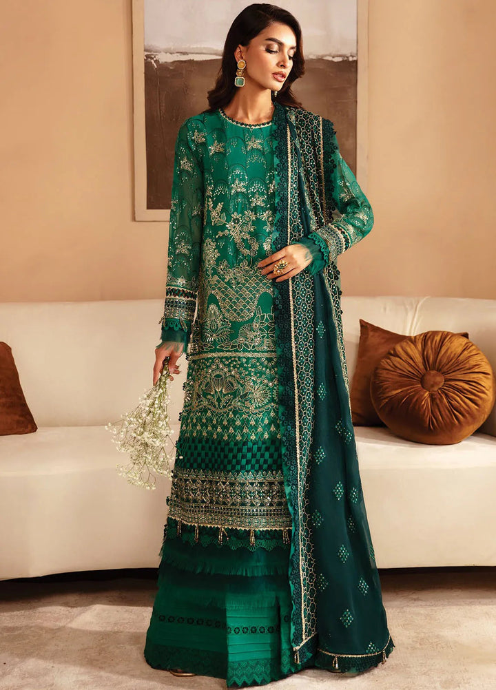 Raahi By Xenia Embroidered Chiffon Suit Unstitched 3 Piece ZE24R D-03 Mirai - Formal Collection