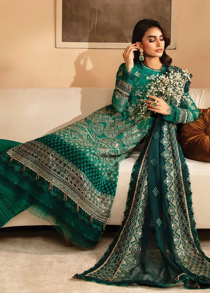 Raahi By Xenia Embroidered Chiffon Suit Unstitched 3 Piece ZE24R D-03 Mirai - Formal Collection