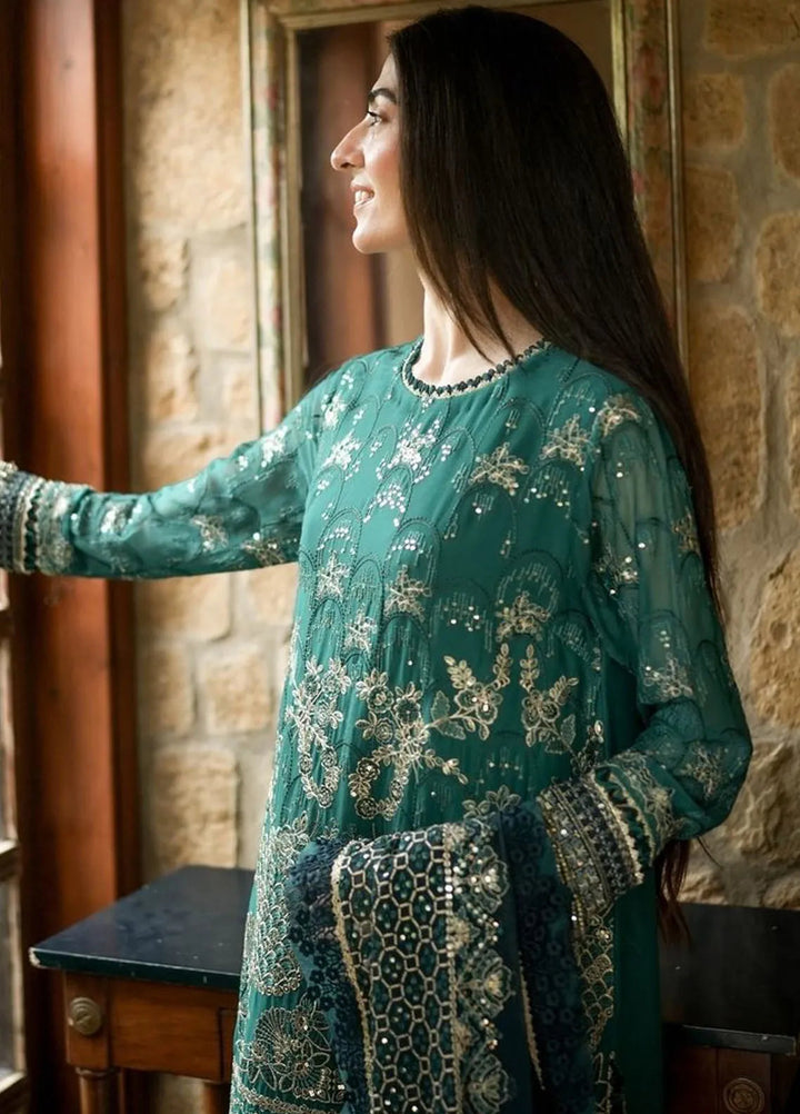 Raahi By Xenia Embroidered Chiffon Suit Unstitched 3 Piece ZE24R D-03 Mirai - Formal Collection