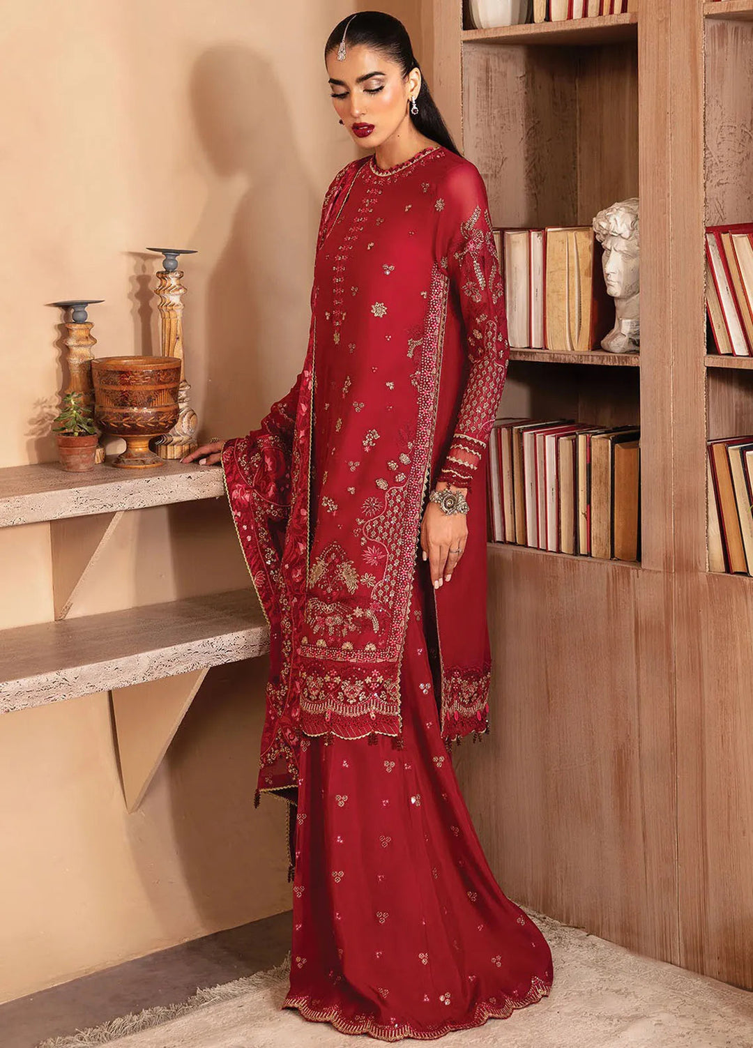 Raahi By Xenia Embroidered Chiffon Suit Unstitched 3 Piece ZE24R D-04 Aurore - Formal Collection