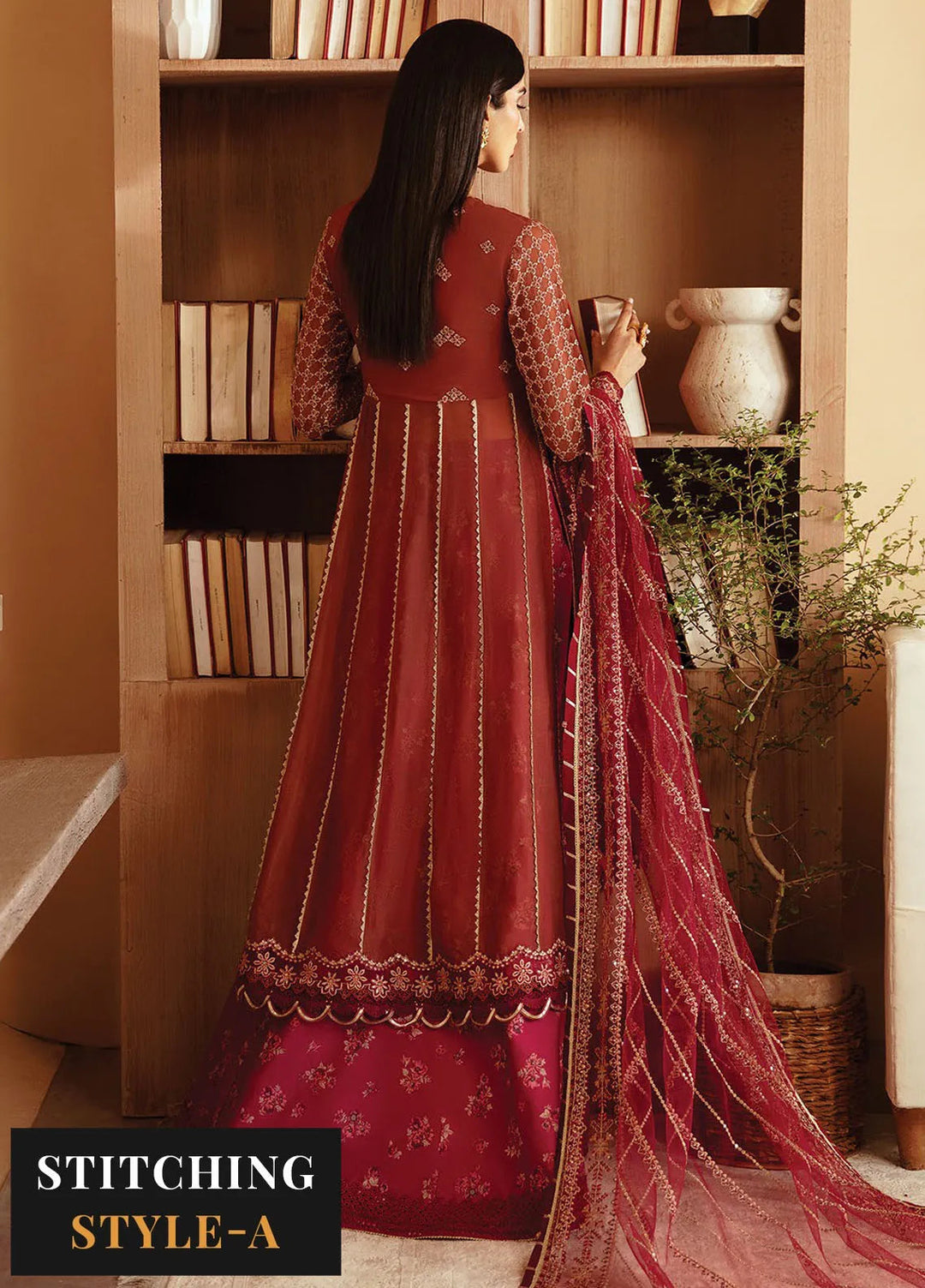 Raahi By Xenia Embroidered Chiffon Suit Unstitched 3 Piece ZE24R D-05 Ishma - Formal Collection