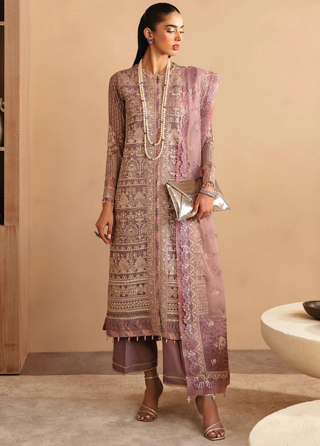 Raahi By Xenia Embroidered Chiffon Suit Unstitched 3 Piece ZE24R D-06 Avasa - Formal Collection